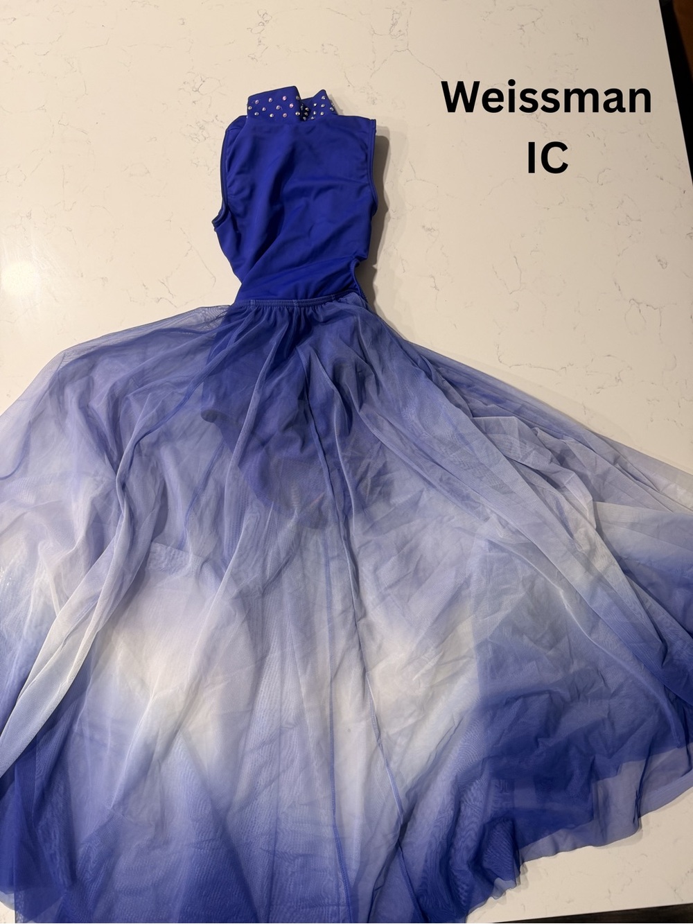 Weissman Ombre Royal Blue to White Dance Dress